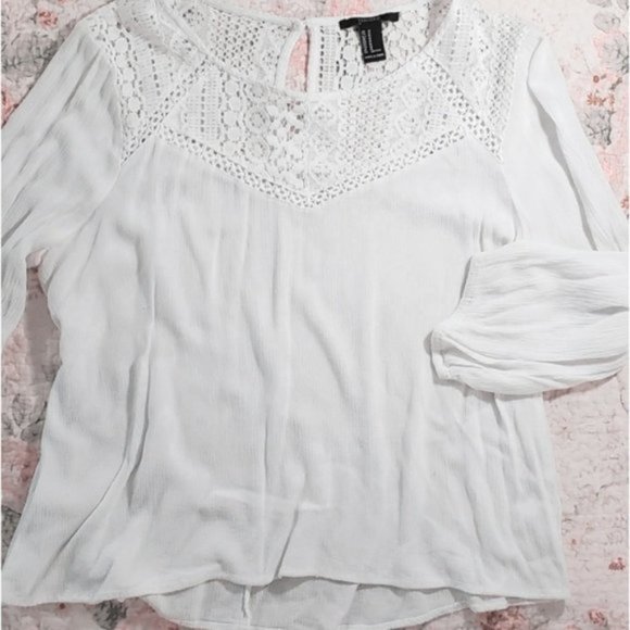 Boho Long Sleeve lace Top- Sweetheart Flounce Top - Picture 6 of 16